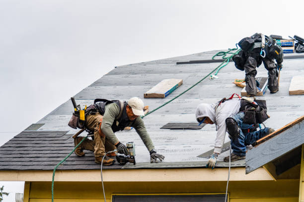 Professional Gutter Installation technician working in Stoneville, NC